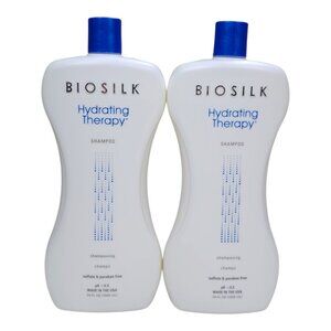 BioSilk 2 pk Hydrating Therapy Shampoo Duo Jumbo 34oz Sulfate Free Made In USA